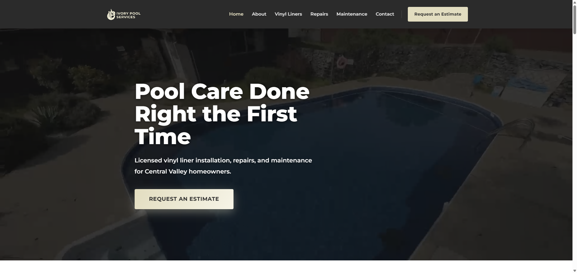 Ivory Pool Services website — click to visit IvoryPoolServices.com